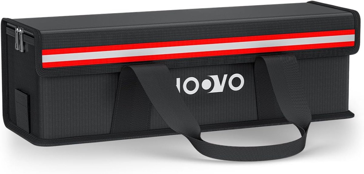 SnelShoppen - Brandveilige Lipo Bag voor E-Bike Batterijen, Vouwbare en Draagbare Fireproof Tas, 40x15x14 cm, Geschikt voor Grote Batterijen, Ideaal v