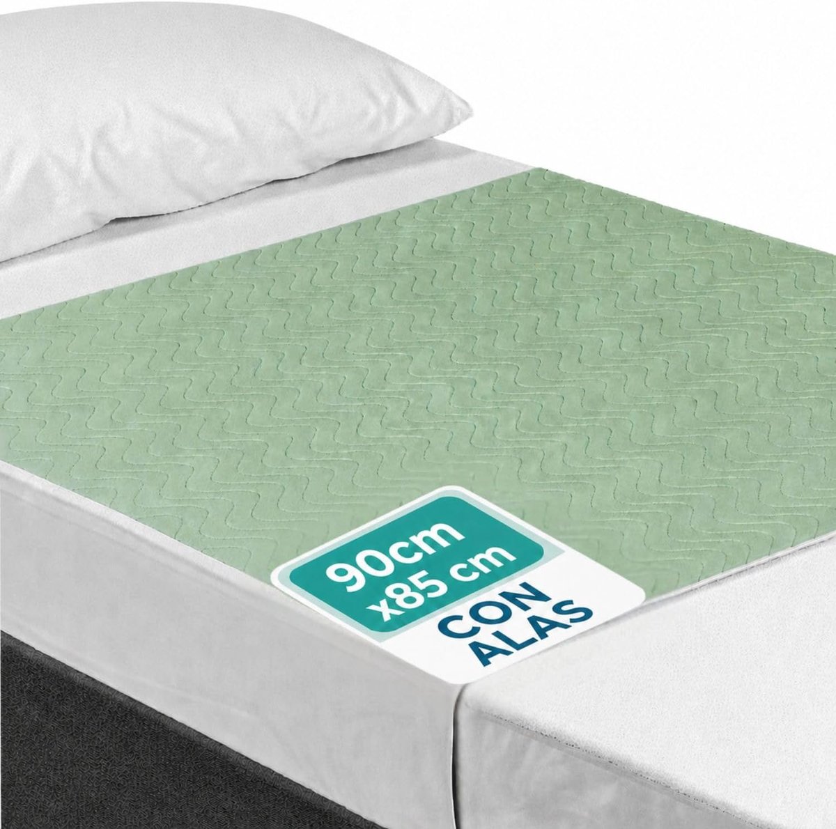 SnelShoppen - Matrasbeschermer Waterproof 90 x 85 cm, Ademend, Absorberend en Wasbaar, 4-Laags Incontinentie Kussen met Vleugels voor Volwassenen, Hyg