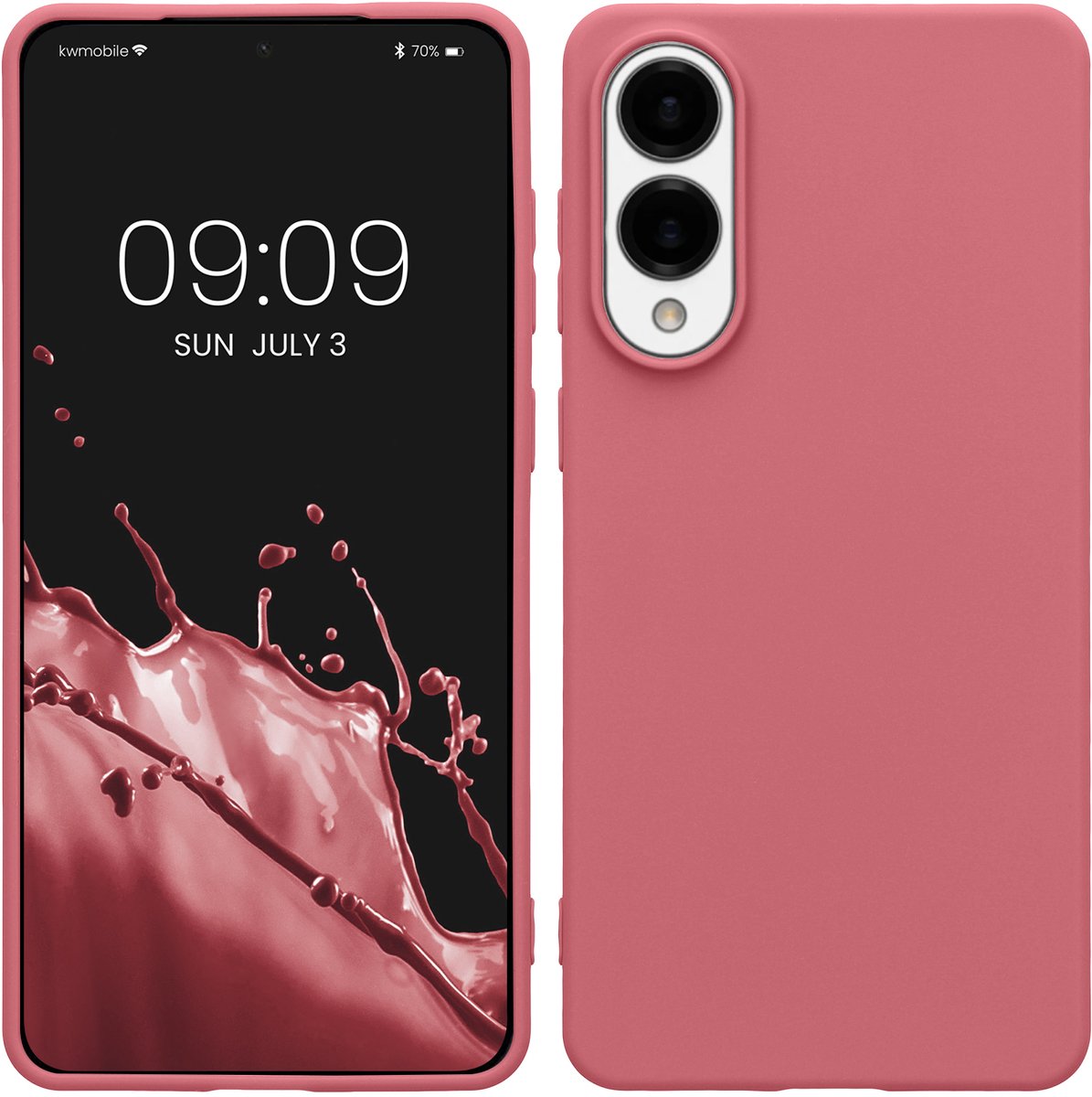 kwmobile telefoonhoesje geschikt voor Samsung Galaxy S25 Edge - Hoesje voor smartphone - Back cover in donkerroze