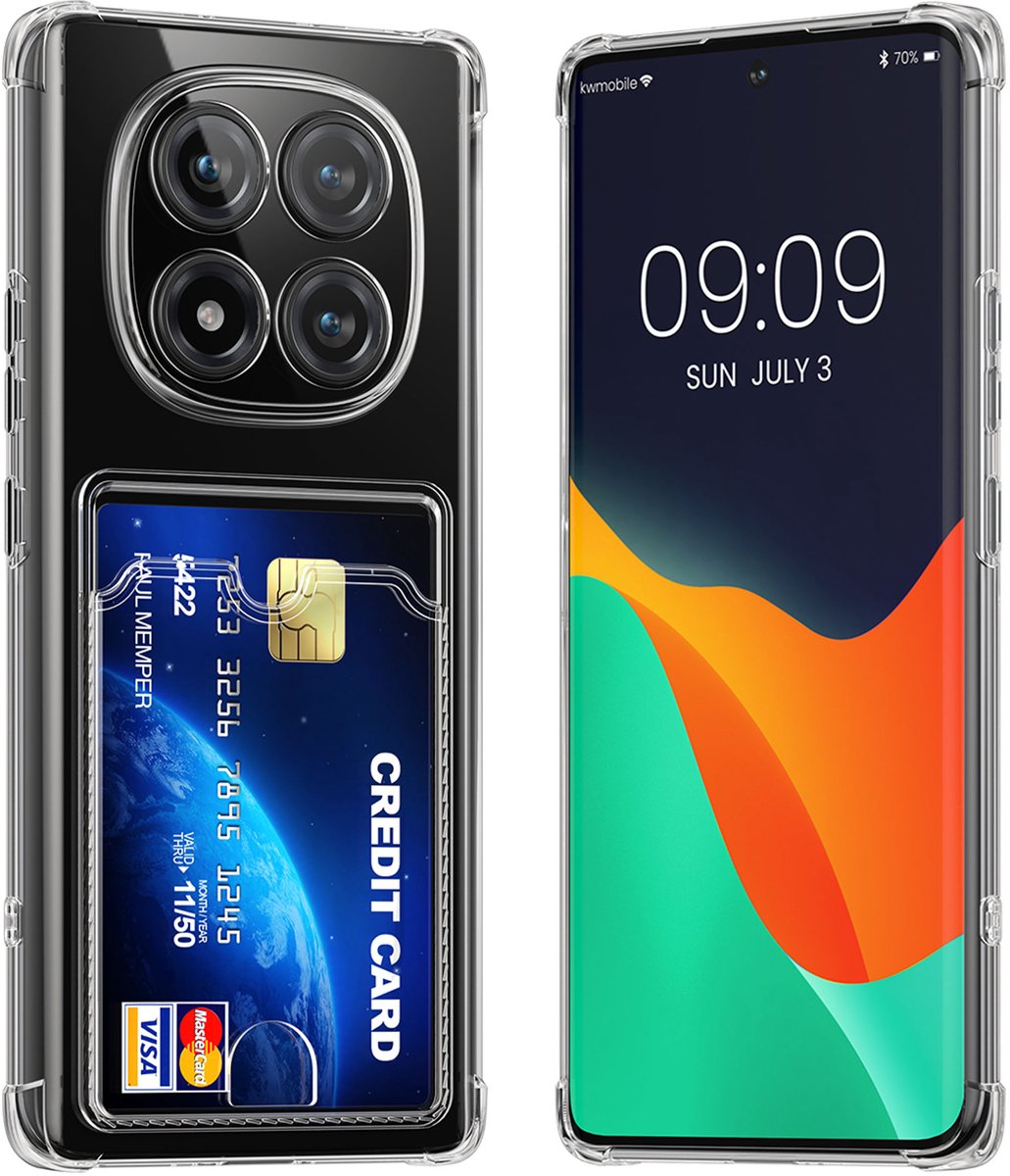 kwmobile Hoesje met kaarthouder voor Xiaomi Redmi Note 15 Pro 4G - telefoonhoesje met kaartsleuf - Soft Case - beschermhoesje in transparant