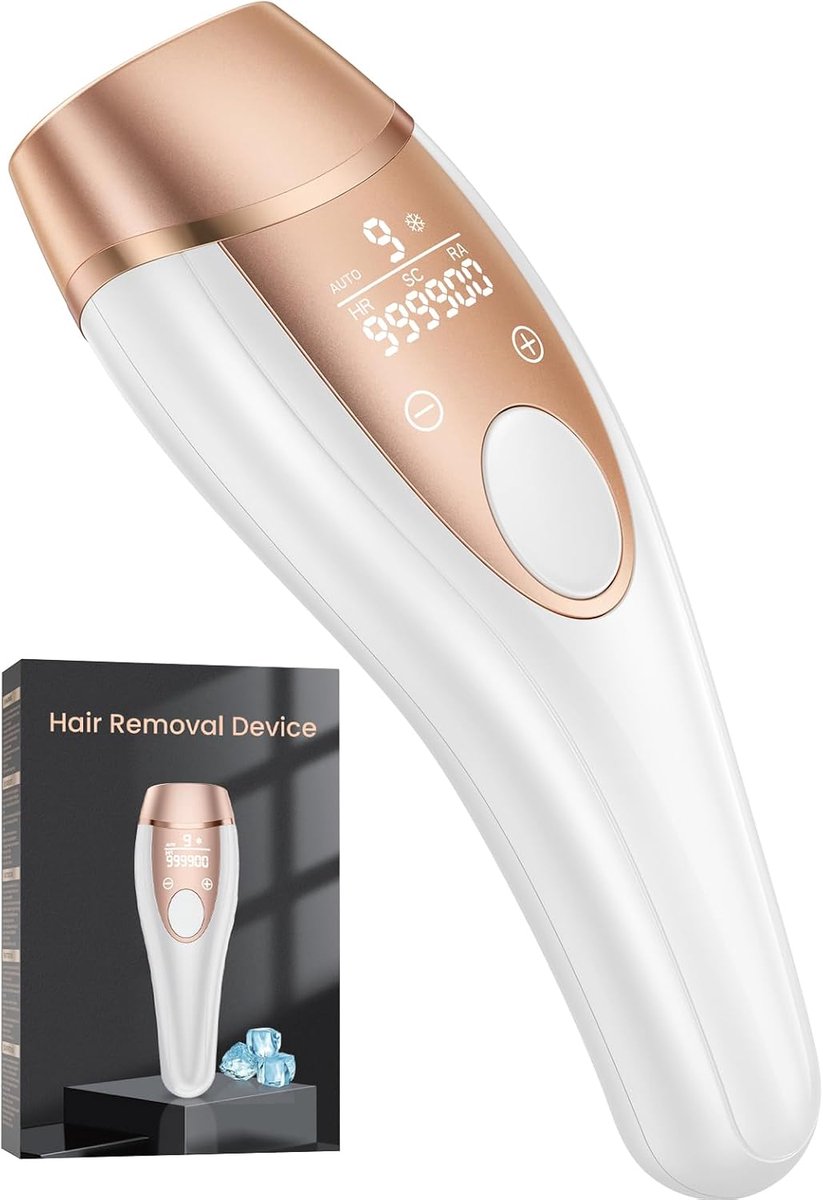 SnelShoppen - IPL Ontharingsapparaat voor Thuis - Pijnloze Laser Ontharing voor Vrouwen en Mannen - Met Koelfunctie - 9 Energie Levels - 999.900 Flits