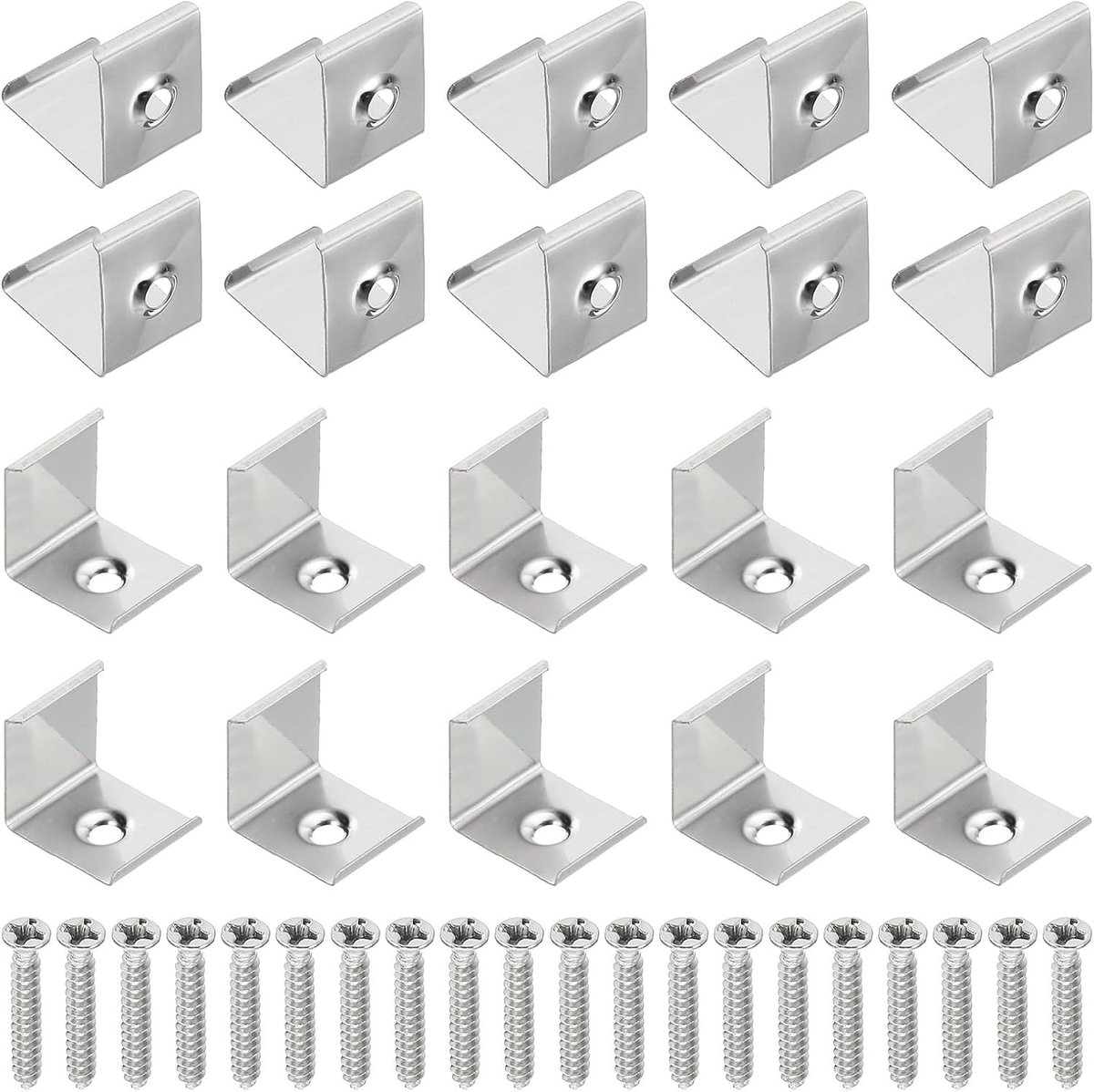 SnelShoppen - LED Strip Clips 30 Stuks RVS Bevestigingsclips voor 16mm V-vormige Aluminium Profiel LED Strips - Stevige Montagebeugels voor Thuis, Tui