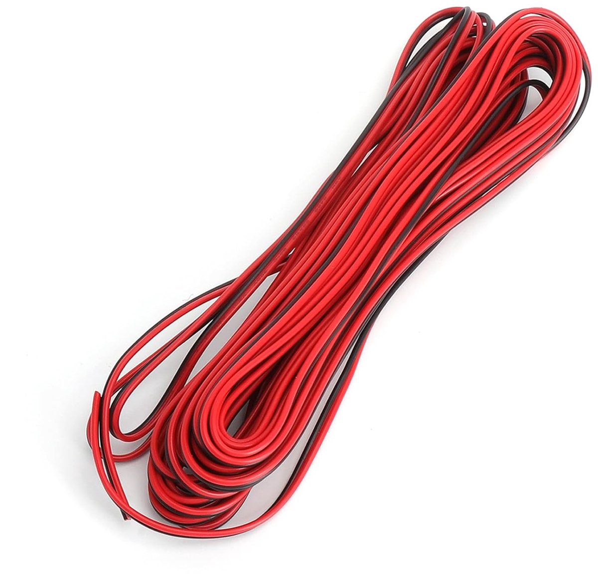 SnelShoppen - 10m 22AWG Elektriciteitsdraad, 2 Kern Zwart en Rood, Flexibele Verlengkabel voor LED Strip en Elektronische Projecten, 12V PVC Geïsoleer