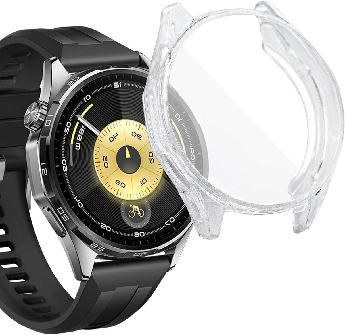 Beschermende TPU Hoes voor Huawei GT 6 46mm met Ingebouwde Schermbeschermer, Dunne Schokbestendige Case, Volledige Bescherming en Flexibiliteit