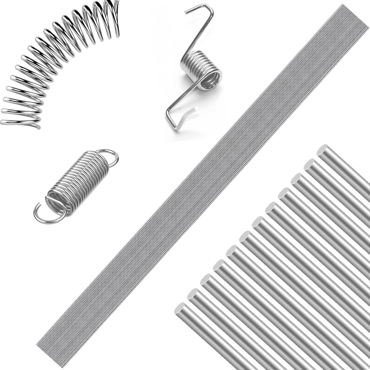 SnelShoppen - 35pcs Rvs Staaldraad 1mm - Roestvrij Staal Springstaaldraad 400mm - Volledig Harde Metaaldraad voor DIY Projecten en Buitenactiviteiten