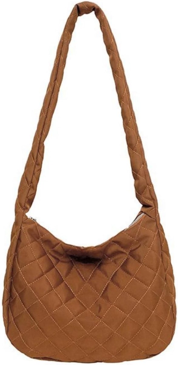 Dames Schoudertas, Crossbody Tas, Bruine Tote Bag, Grote Capaciteit Vouwbare Reistas voor Vakantie, Reizen en Winkelen