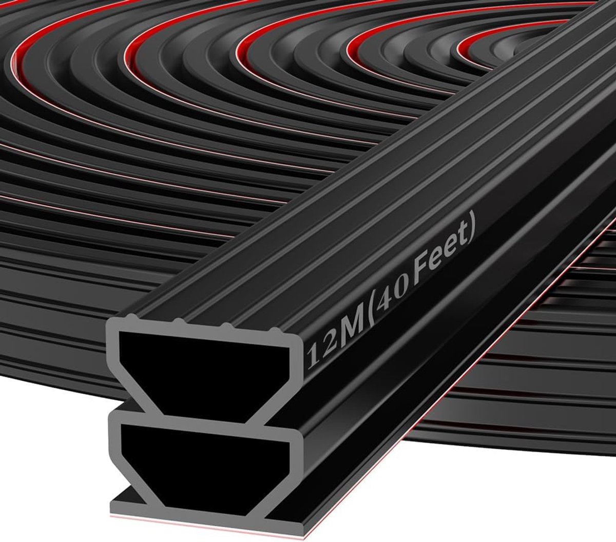SnelShoppen - Zelfklevende Sealing Tape voor Deuren en Ramen, Gummi Sealing Tape, 1cm x 12m, Zwart, Duurzaam en Flexibel, Ideaal voor Isolatie en Besc