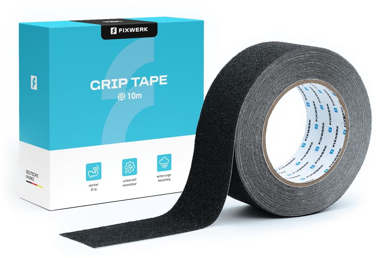 SnelShoppen - Anti-slip Grip Tape Zelfklevend 5 cm x 10 m Zwart - Weerbestendig Non-Slip Tape voor Trappen, Vloeren en Buitengebruik