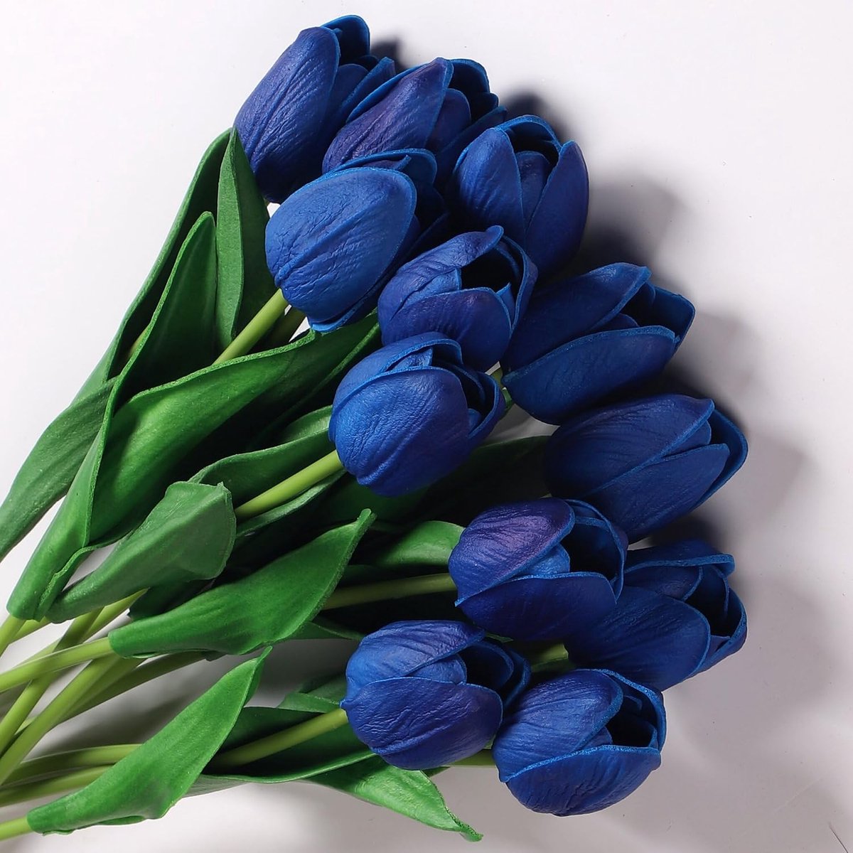 SnelShoppen - 12 Stuks Kunstbloemen Blauwe Tulpen Realistisch Latex Voor Bruidsboeket & Thuisdecoratie - 33 cm Hoog - Ideaal Voor Feesten & DIY Bloems