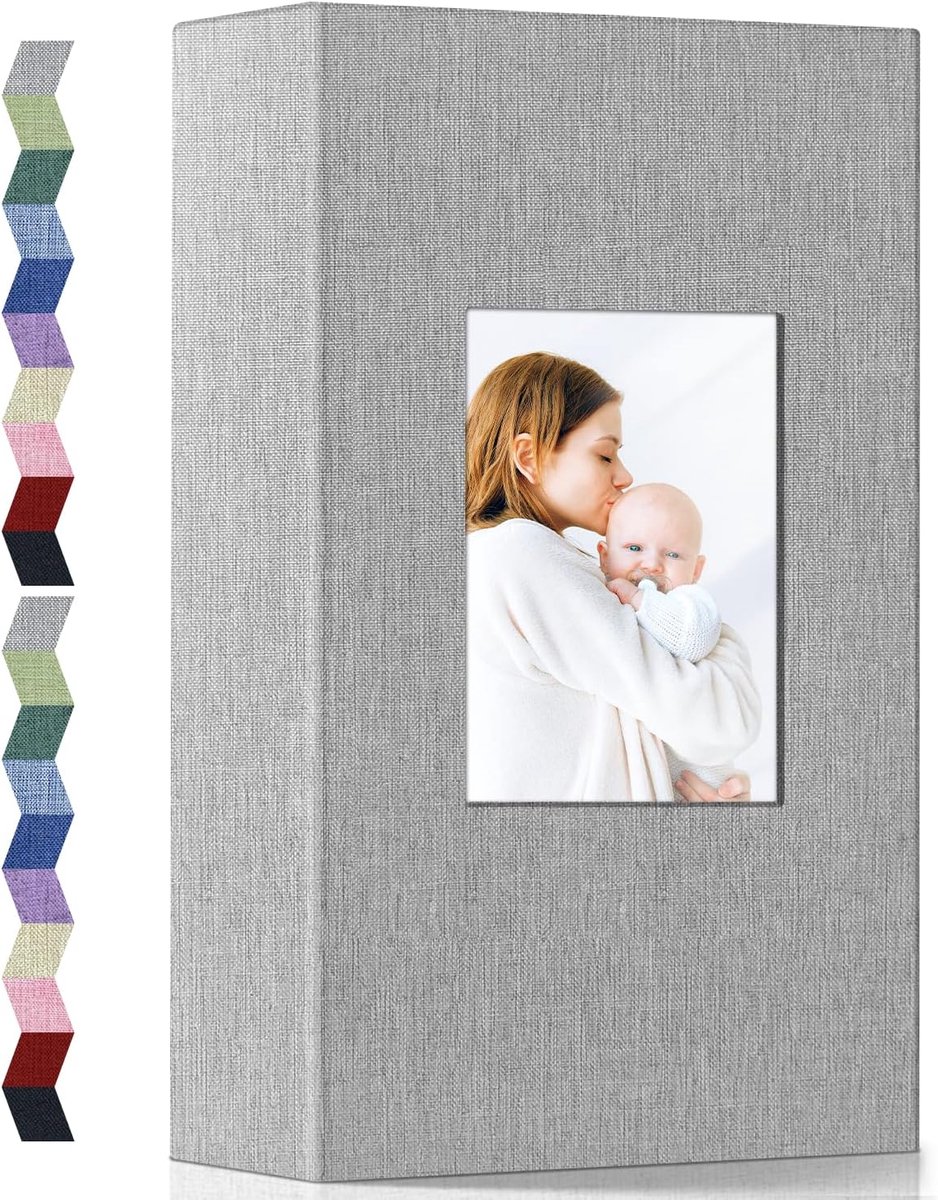 SnelShoppen - Popotop Foto Album 4x6 voor 300 Foto's - Inzetbare Fotoalbums met Linnen Cover - Ideaal voor Familie, Bruiloft, Verjaardag en Baby Foto'