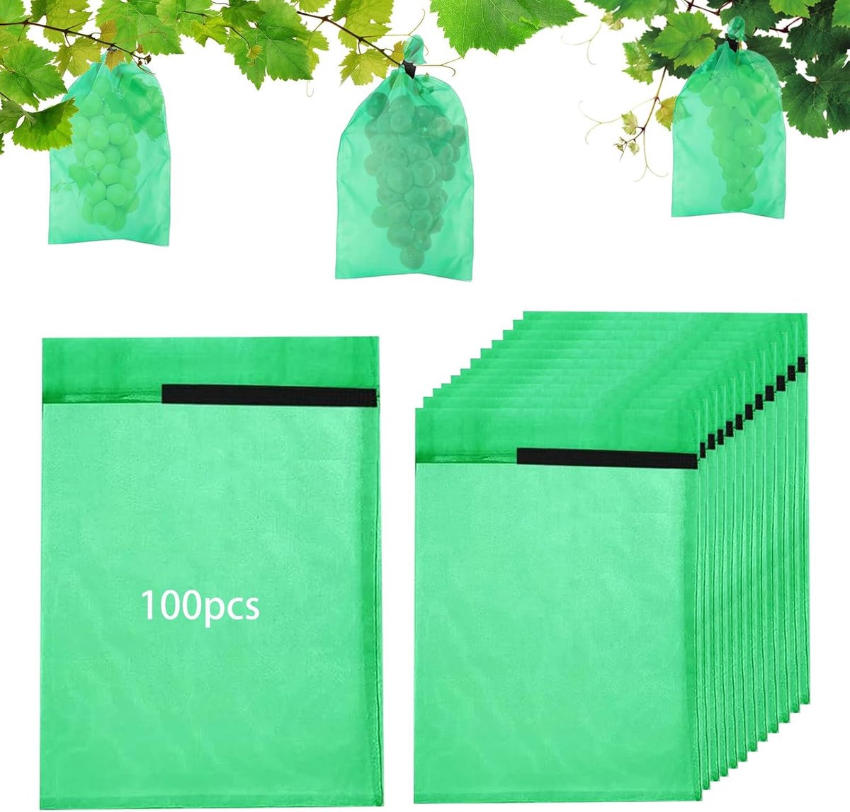 SnelShoppen - Grape Protection Bags - 100 Stuks - 20x30 cm - Ademend en Waterdoorlatend - Bescherming tegen Insecten, Vogels, Winden - Ideaal voor Dru