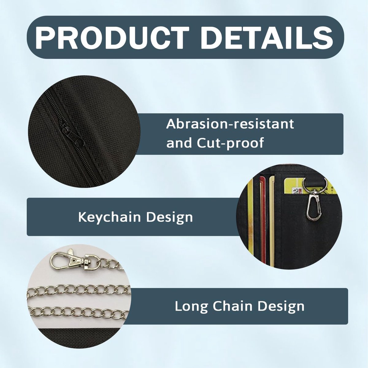 SnelShoppen - Kids Wallet Triple Chain Clip Wallet voor Jongens - Slimme Folding Portemonnee - Kindvriendelijk, Ideaal voor School en Dagelijks Gebrui
