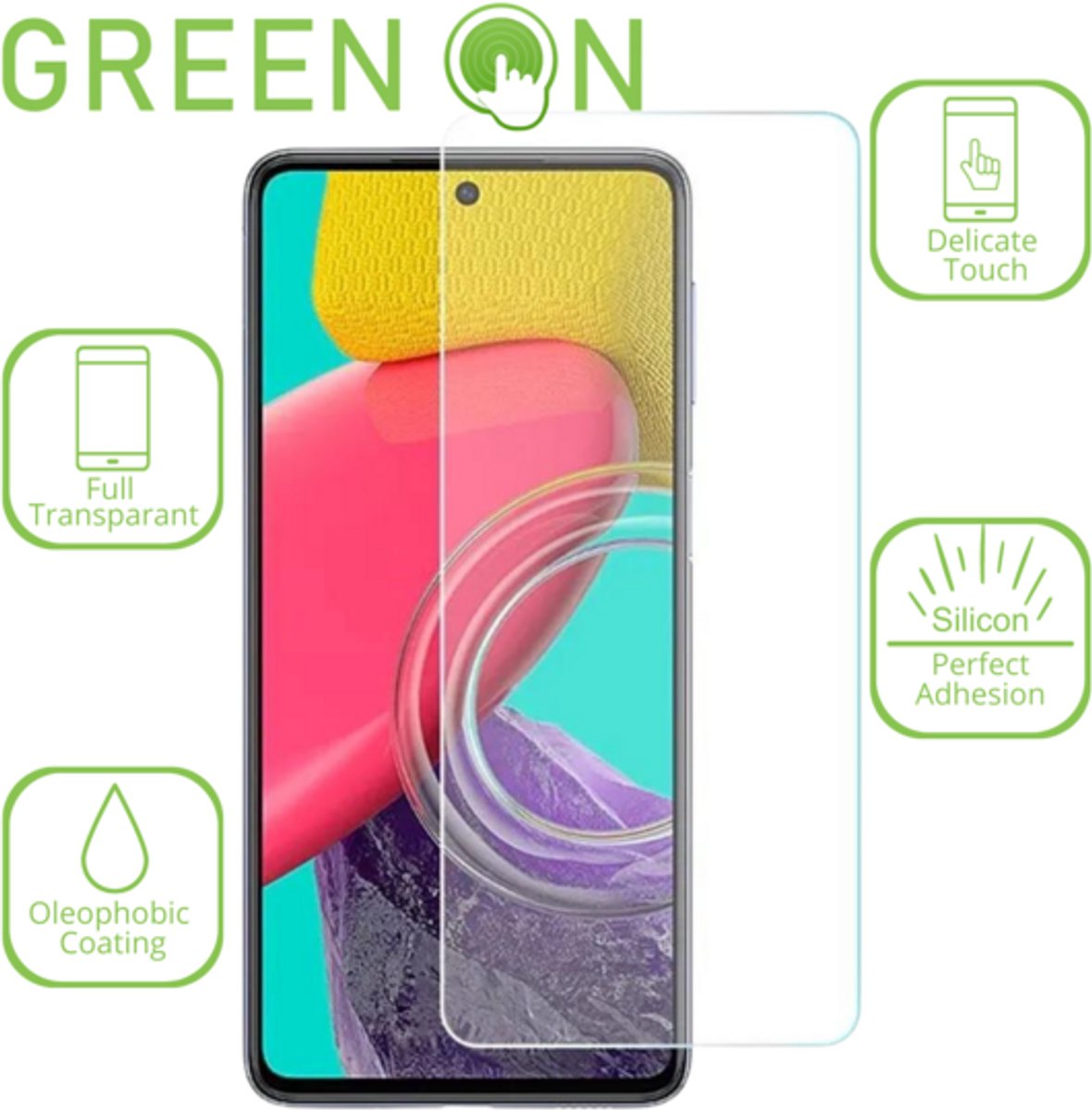GREEN ON Tempered Glass Screenprotector geschikt voor iPhone 17e / 16e / 14 / 13 / 13 Pro - Gehard Glas