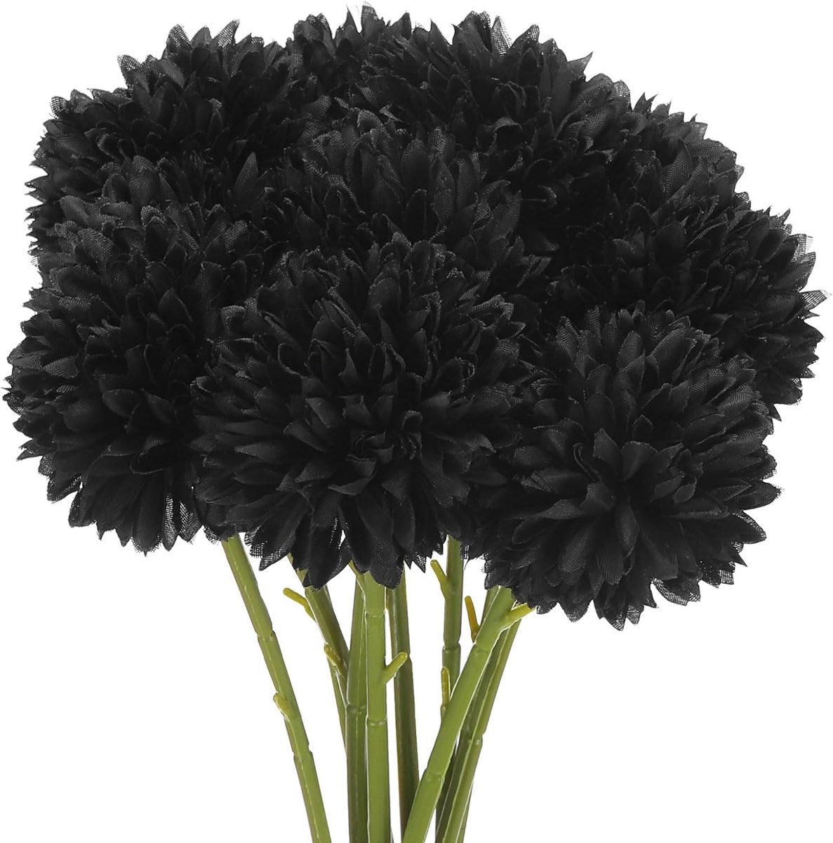 SnelShoppen - Kunstbloemen Zijde Chrysanthemum Bal Hortensia Zwart Nepp bloemen voor DIY Creaties Bruiloft Feest Decoratie Set van 10