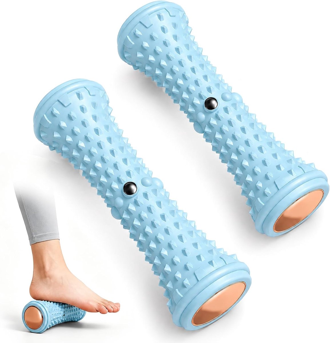 SnelShoppen - Voetmassage Roller 2 Stuks | Voetmassage Apparaat met Acupressuur Nopjes voor Voetboog Massage - Compact voor Thuis en Kantoor