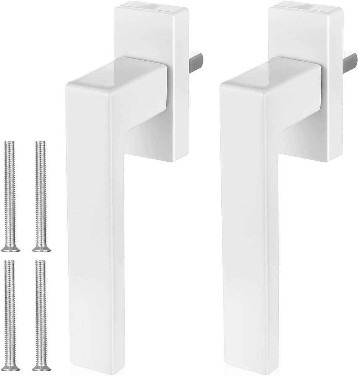 Ergonomische Aluminium Raamhandgrepen in Wit - Set van 2 voor Raam, Balkon en Terrasdeuren