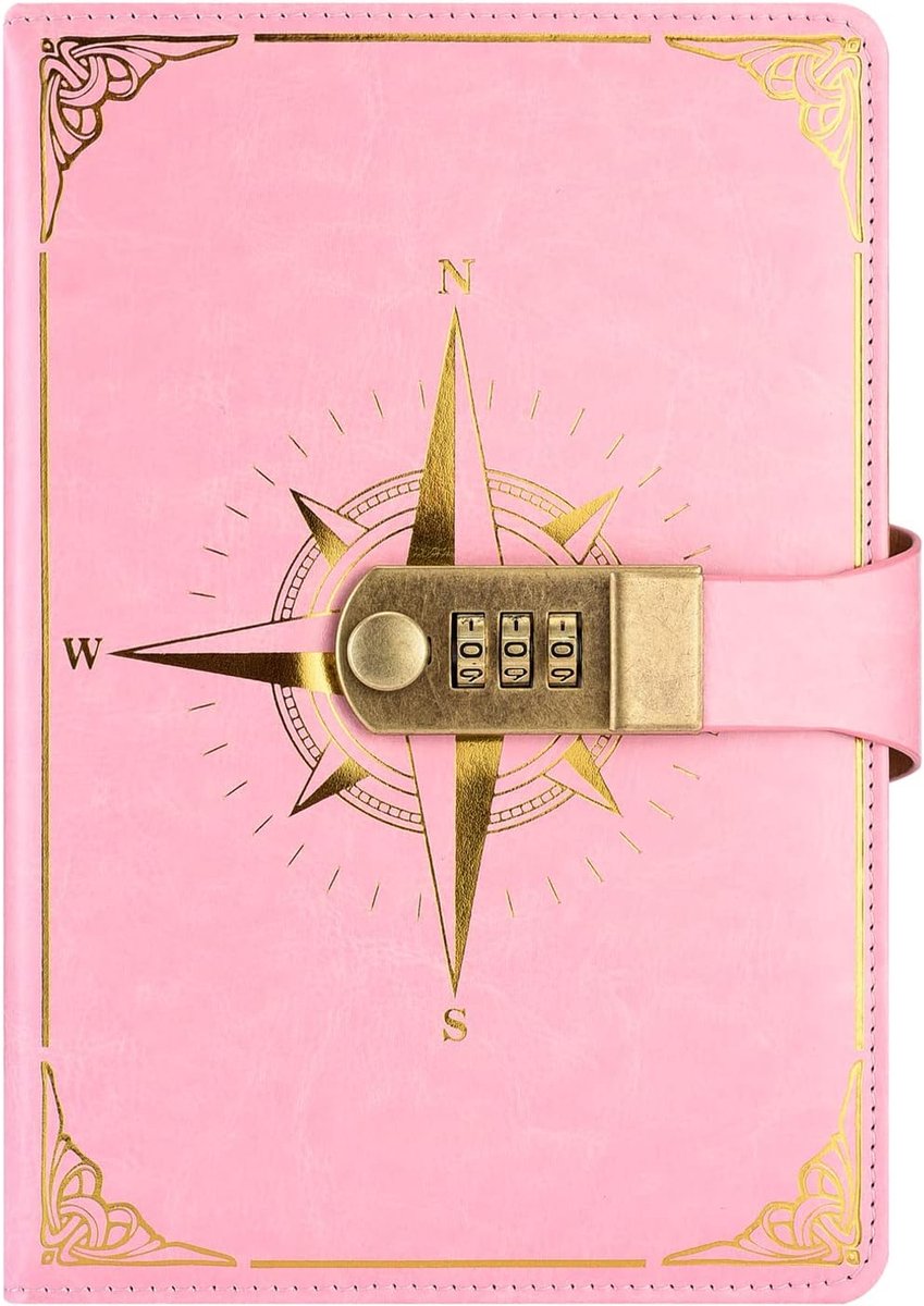 SnelShoppen - Travel Journal met Slot, Dagboek met Code, Uniek PU Leer, 22 x 15 cm, Perfect voor Meisjes, Studenten en Kantoor, Ideaal als Verjaardags