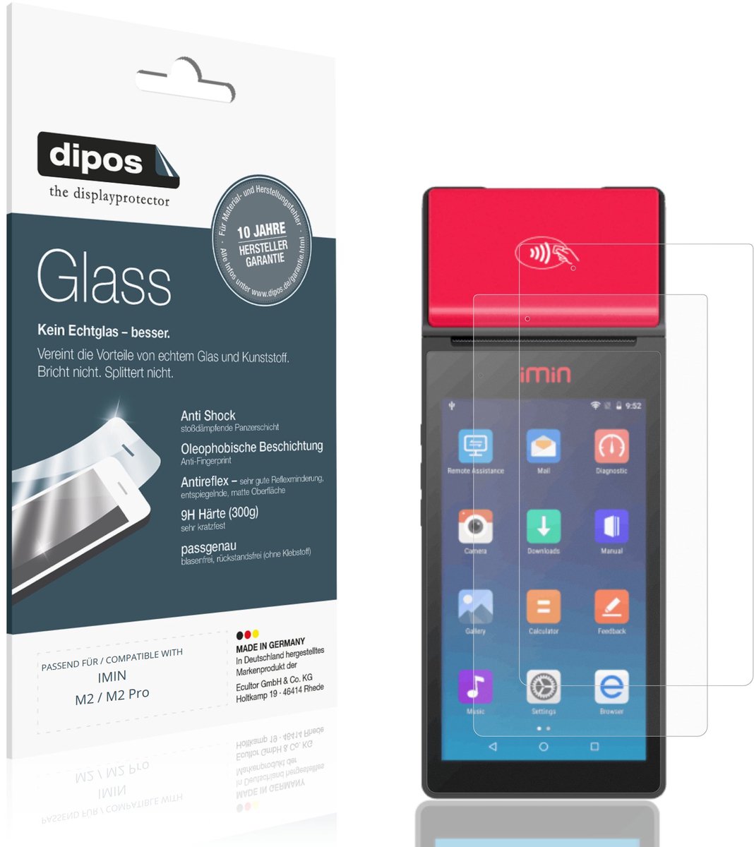 dipos – 2x Matte Pantserfolie geschikt voor IMIN M2 / M2 Pro | 9H Screenprotector