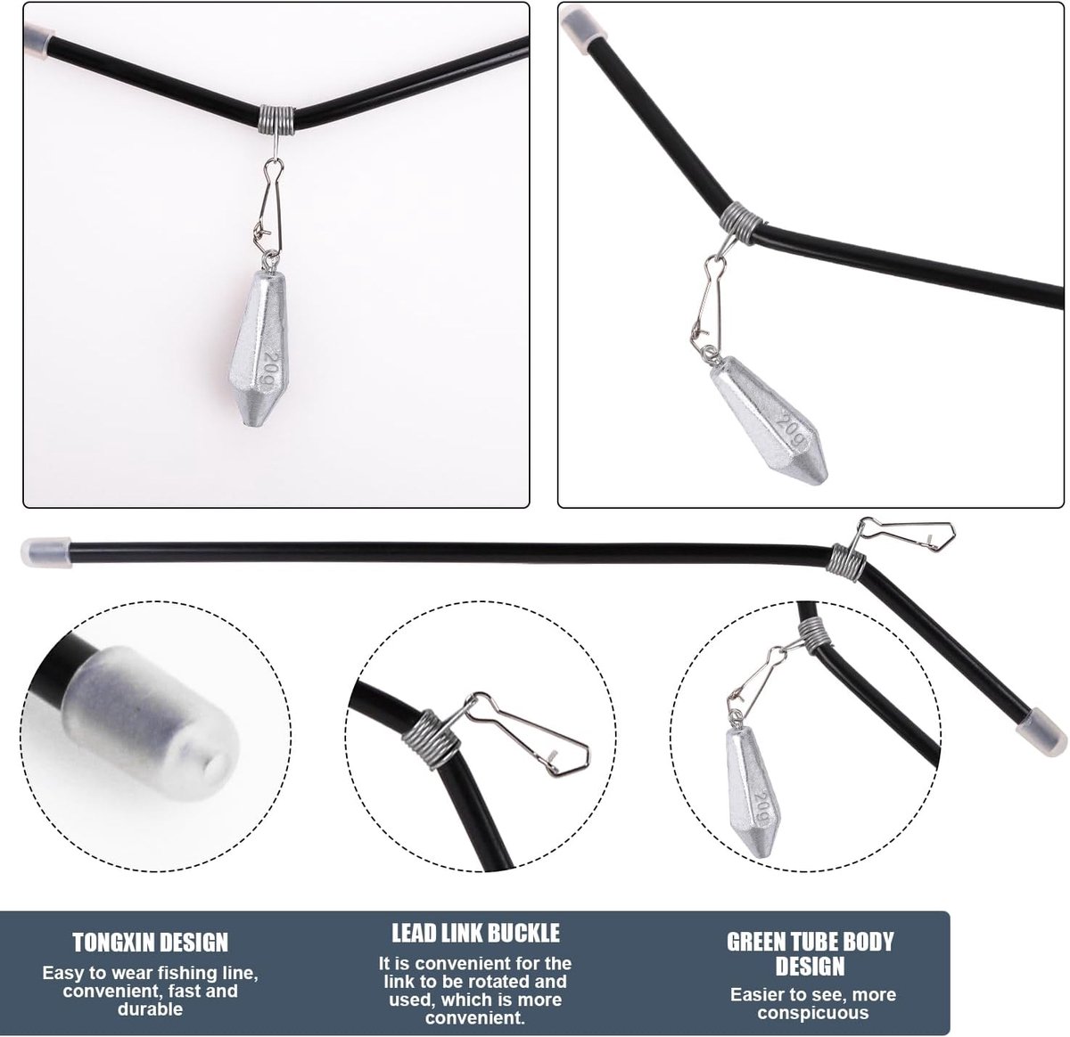 SnelShoppen - 16-delige Visserslood Set met 20/40/60g Pear Lood en 8 Anti-Tangle Haken voor Buiten Vissen - Ideaal voor Hengelsport, Outdoor Activitei