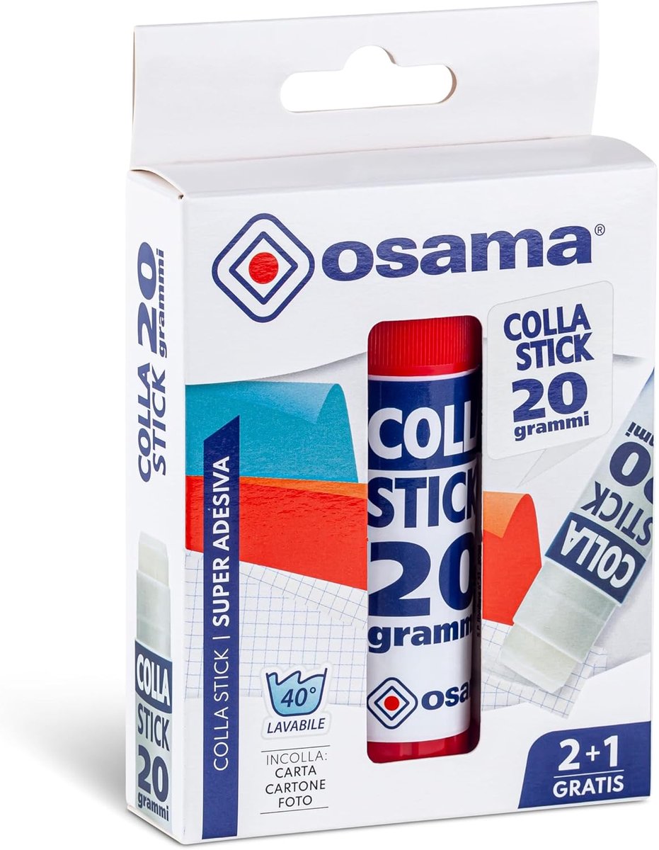 SnelShoppen - Krachtige Lijmstift 20g - Extra Sterk, Oplosmiddelvrij, Blisterverpakking met 2 + 1 Gratis - Ideaal voor Knutselen, School, Thuis & Crea