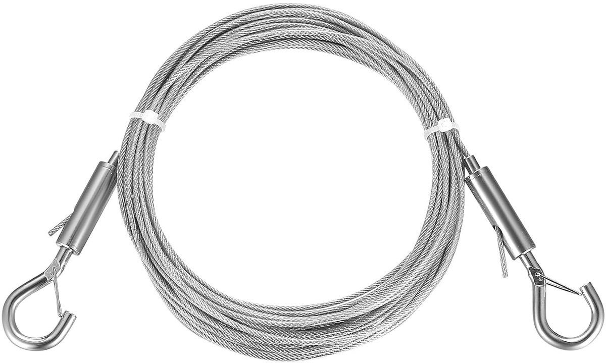 SnelShoppen - RVS Heavy Duty Spiegel Hangdraad 10m x 2mm - Veiligheid Kettingen met Haken voor Foto's, Kunst en Decoratie