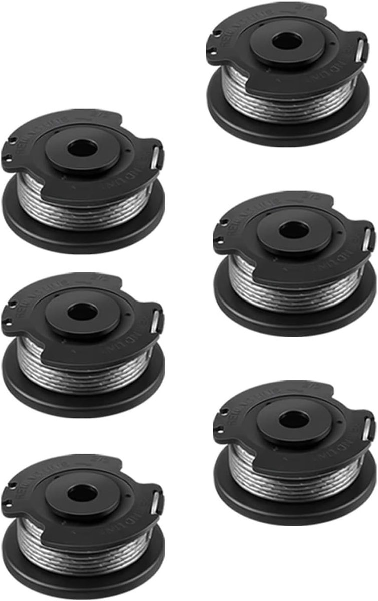 SnelShoppen - Pack van 6 Vervangende Spoelen & Draad Φ1.65mm 4.9m Grastrimmerdraad Geschikt voor Diverse Modellen Grastrimmers, Hoge Kwaliteit, Autofe