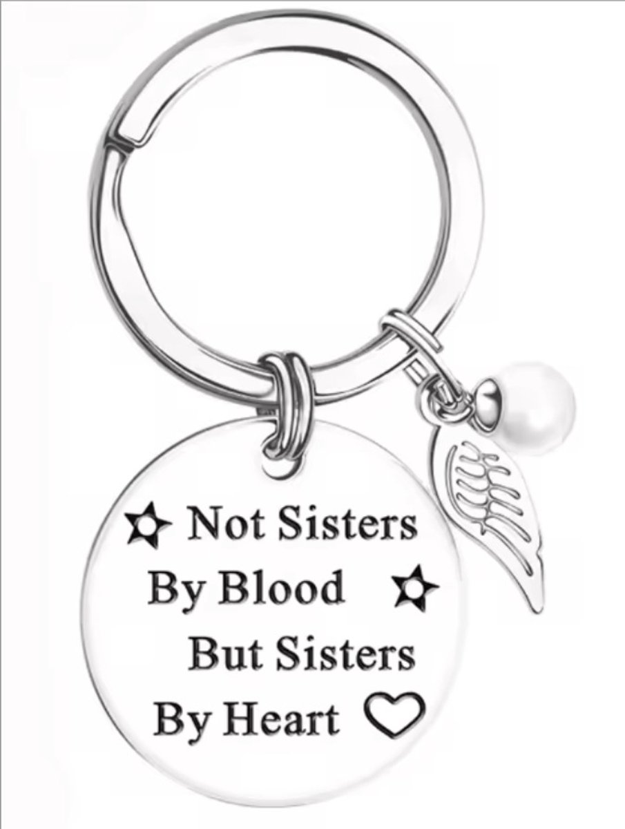 *** BFF - sleutelhanger - liefdevol cadeau voor Vriendinnen Zus Vrienden - RVS sieraad met hartje en tekst - ware vriendschap Heble®
