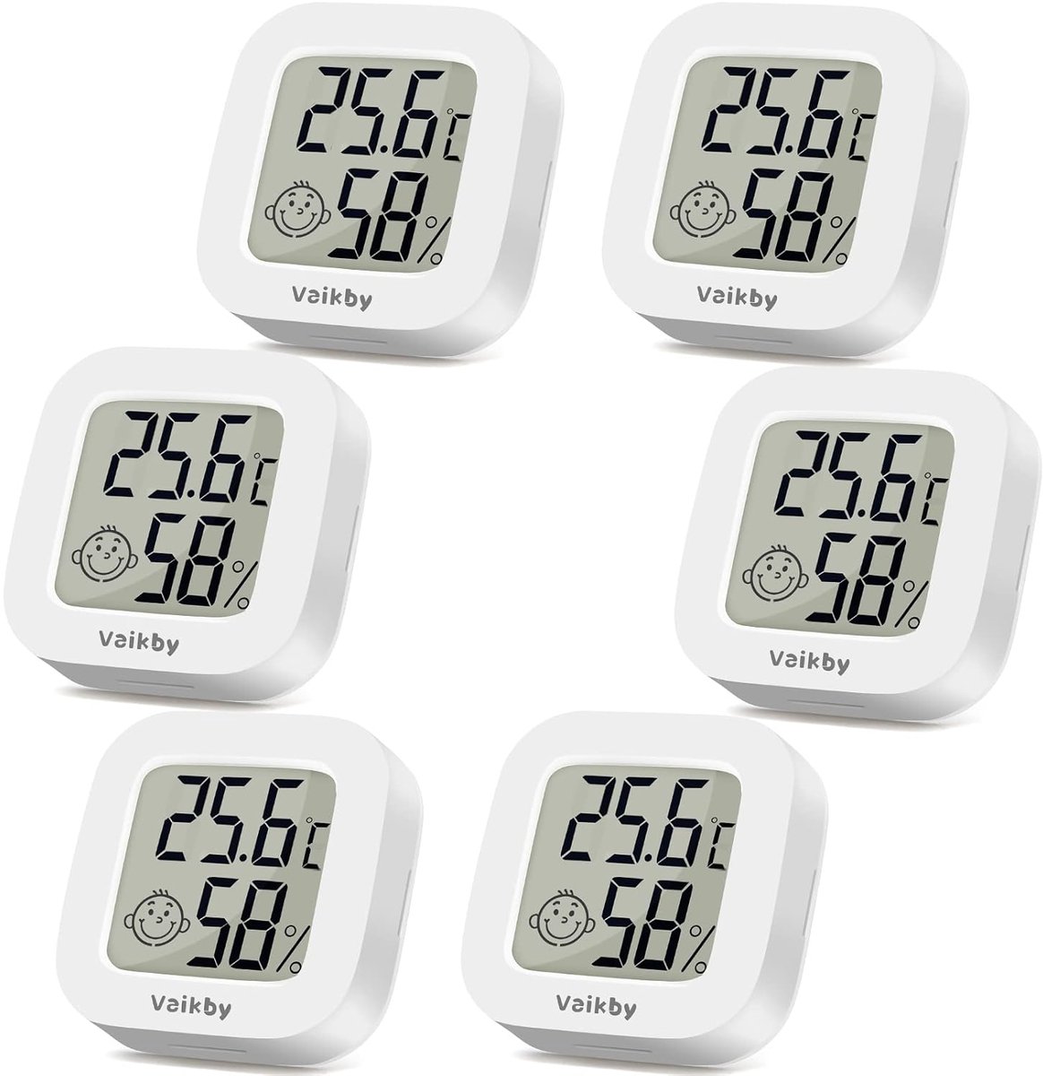 SnelShoppen - Digitale Kamer Thermometer en Hygrometer - Mini Temperatuur en Vochtigheid Meter met Groot LCD Scherm - Celsius/Fahrenheit - Ideaal voor