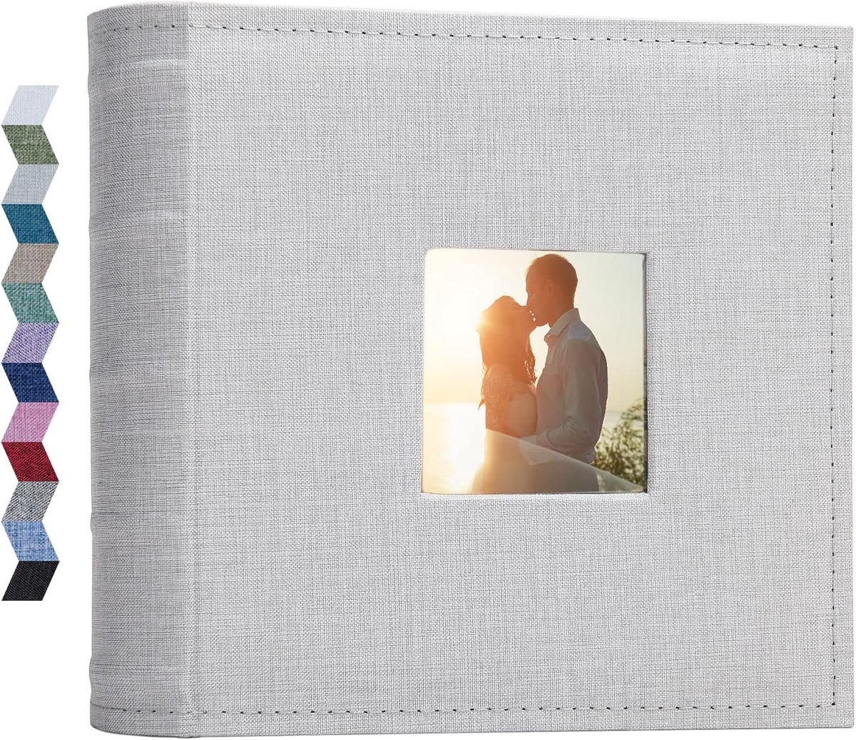 SnelShoppen - Fotoalbums 10x15 200 Pockets Linnen Hoes met Memo Ruimtes - Foto Boek voor Bruiloft, Gezinsfoto's, Baby, Vakantie, Grote Capaciteit