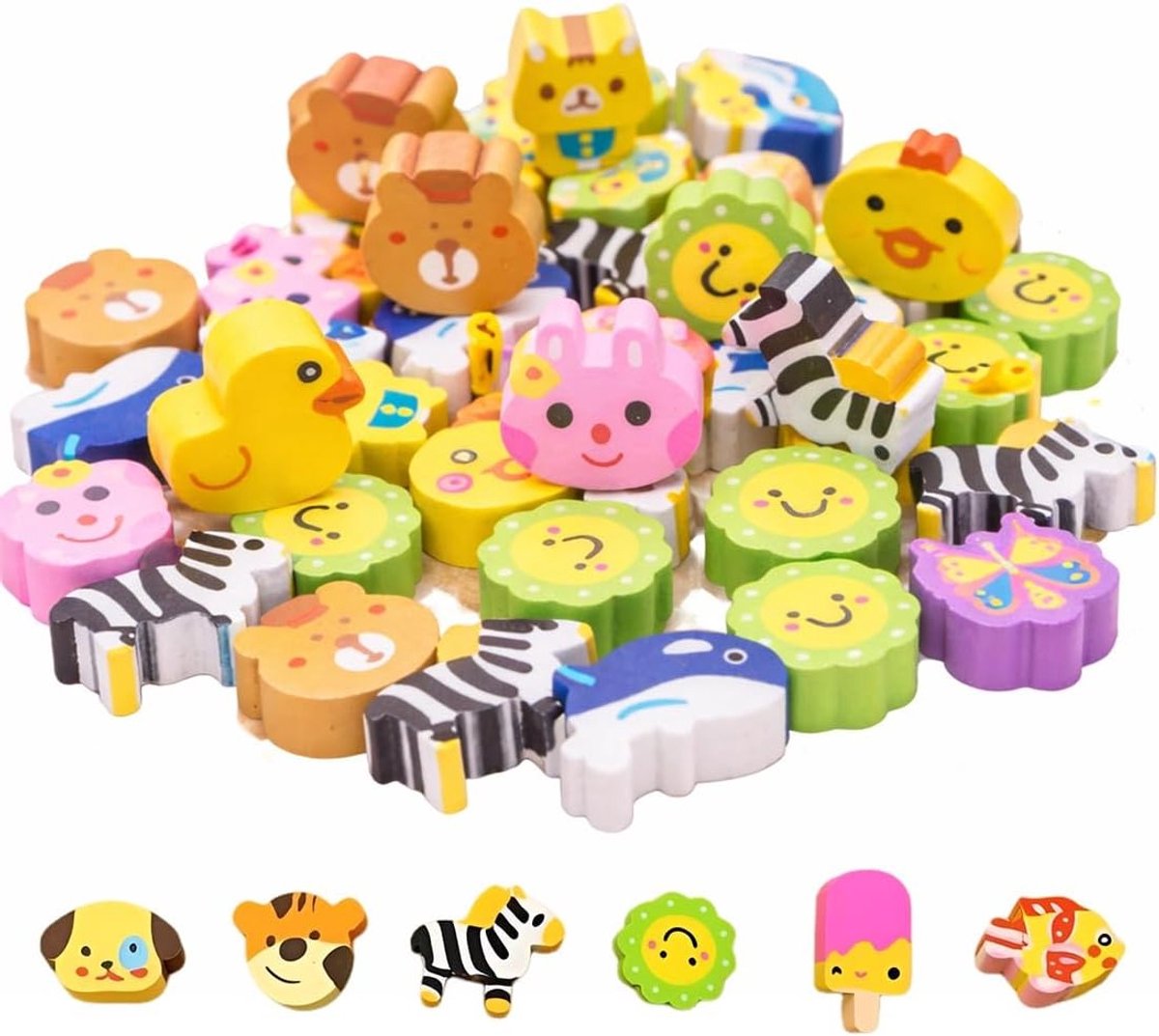 30 stuks grappige dierengummen voor kinderen, perfecte klasprijzen en verrassingsgeschenken met diverse ontwerpen