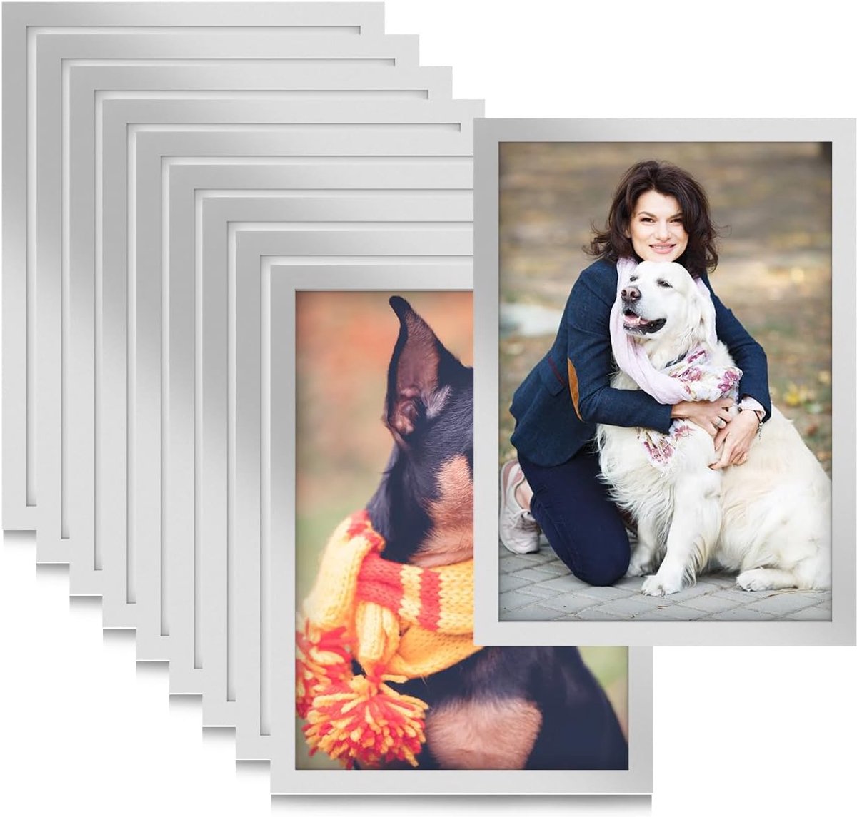 SnelShoppen - Pack of 10 Magnetische A5 Fotolijsten, Zelfklevende Vouwbare Magnetische Frames, Voor Foto's, Certificaten, Kunstwerken en Informatie Po