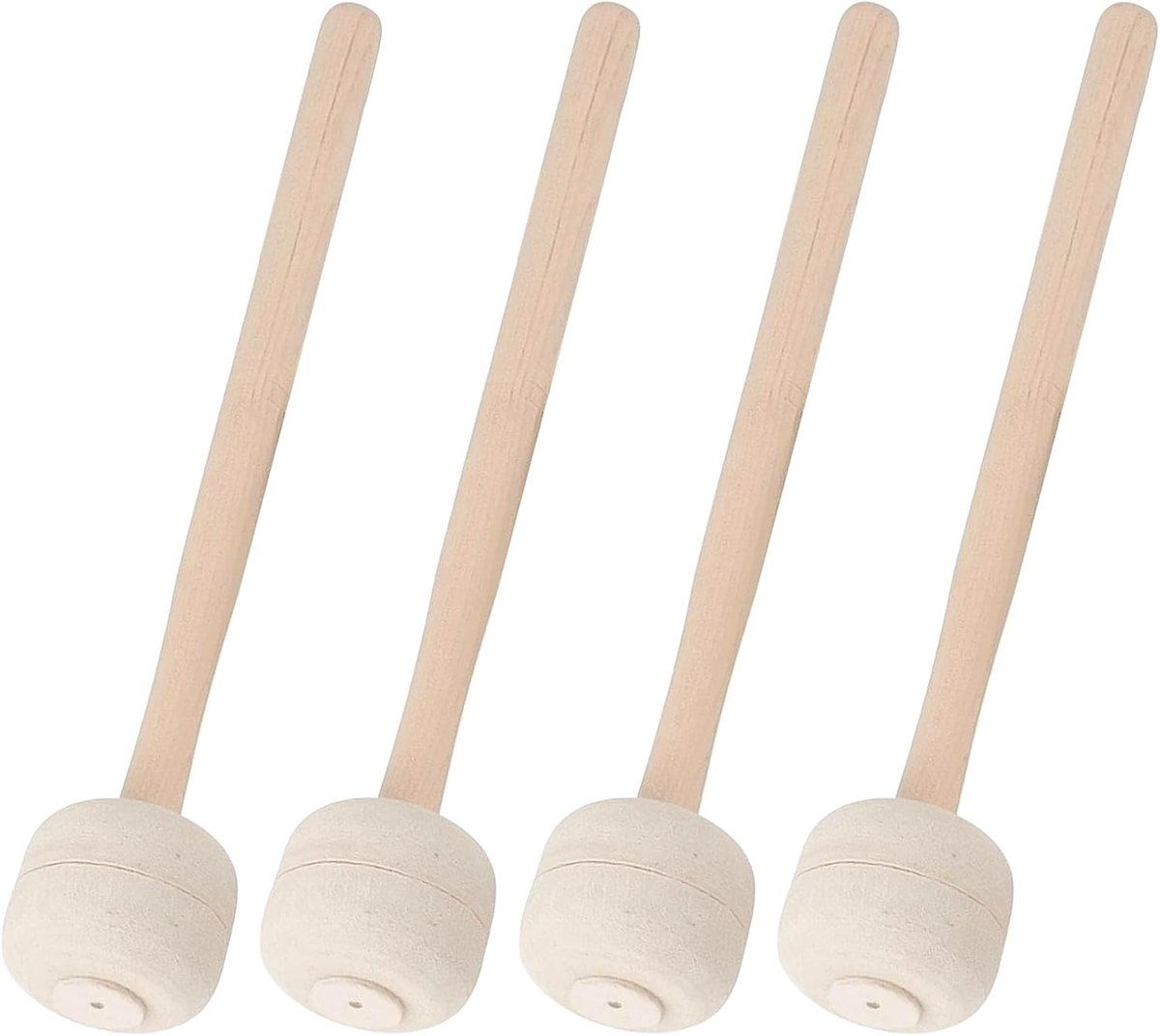 SnelShoppen - 4x March Drumsticks - Bass Drum Mallet met Viltkop - Percussie Accessoires voor Marching Band - Timpani Sticks - Lichtgewicht en Stevig