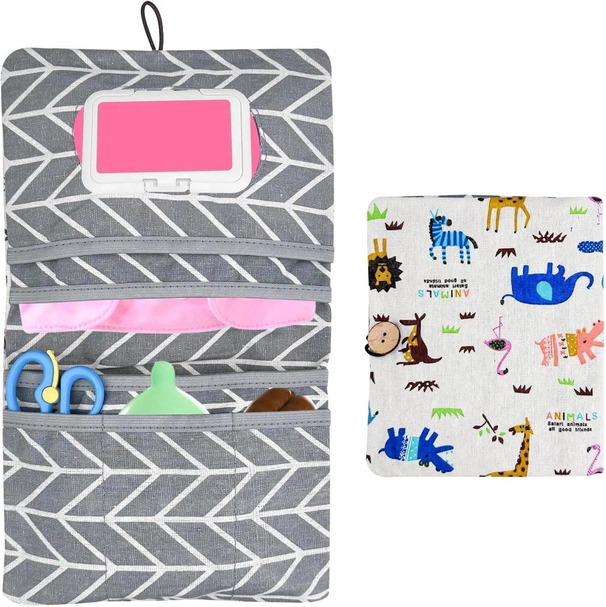 SnelShoppen - Fousenuk Luiertas Organizer met Aankleedkussen - Verschoonorganizer voor Onderweg - Polyester, 18x21cm, Vlekbestendig, Duurzaam, Ideaal
