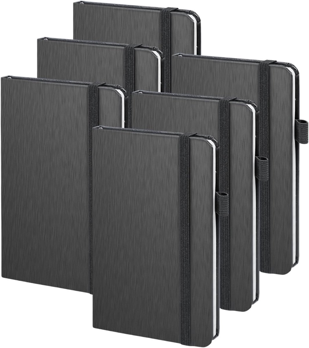SnelShoppen - Notebook A6 Hardcover 9.5x14.5 cm - 80 Vel - 80 g/m² Papier - Zwart - Ideaal voor School, Werk en Dagelijks Gebruik