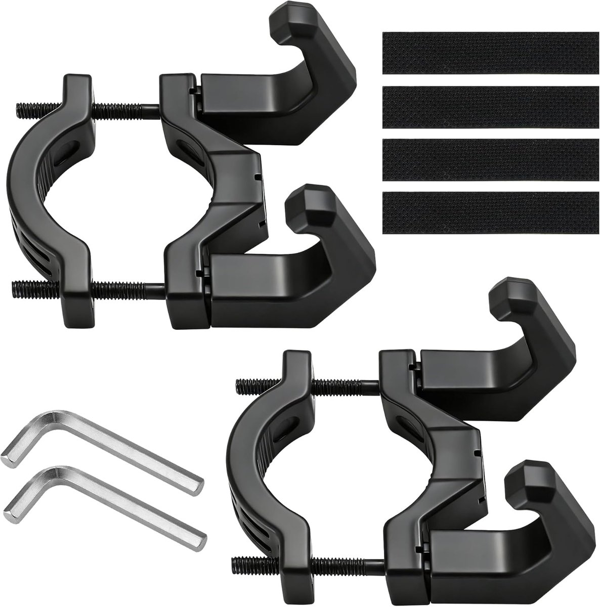 SnelShoppen - 2 Stuks Elektrische Scooter Haken, Dubbele Haak Ontwerp, Multifunctionele Accessoires voor E-Scooter, Hoogwaardige ABS Kunststof, Zwart,