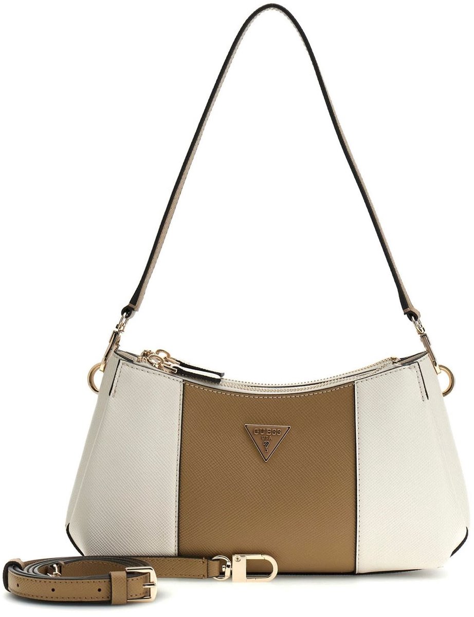 GUESS schoudertas Noelle II 3 Comp Shoulder Xbody Cream White / Beige veelkleurig