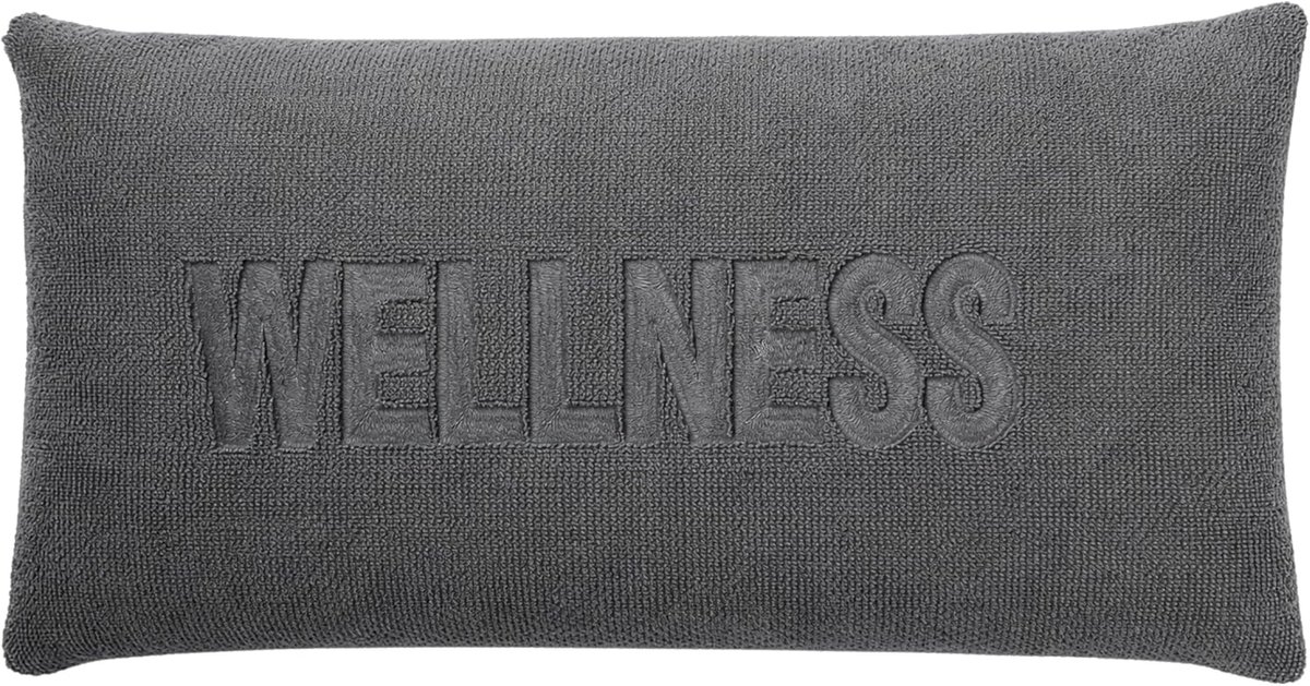 SnelShoppen - Badkussen 40x20 cm - Hoofd en Neksteun voor Bad met Zuignappen, Wellness Badkussen, Zacht Gevoerd, Wasbaar met Rits - Antraciet