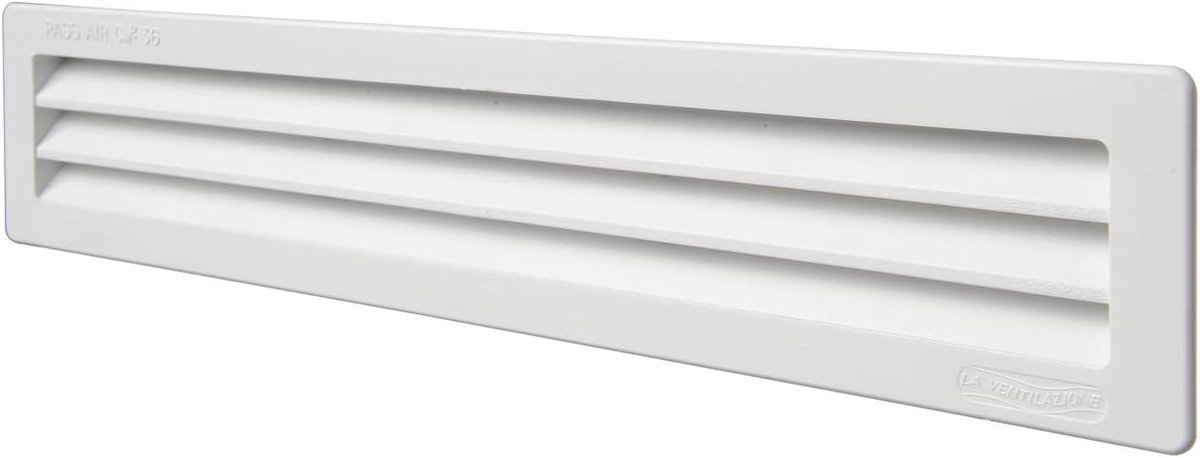 Rechthoekig ventilatierooster - kunststof - met insectengaas - 1 stuk - wit