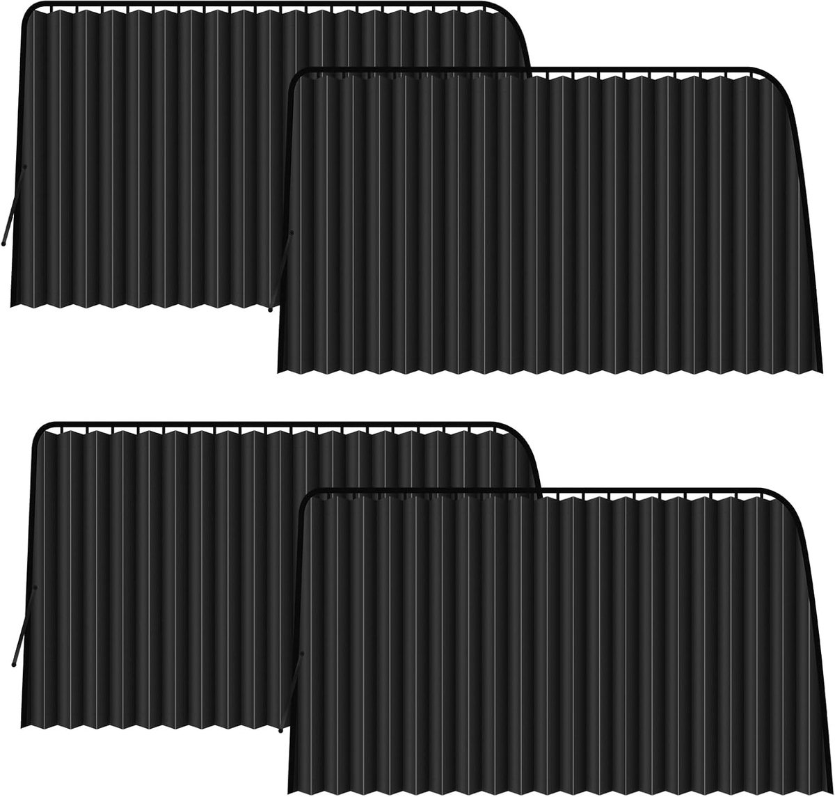 SnelShoppen - Universele Zonnebescherming Auto Zijraam Magnetische Gordijnen - 4 Stuks | 100% Opaque Auto Privacy Screen Zomer Warmtebescherming