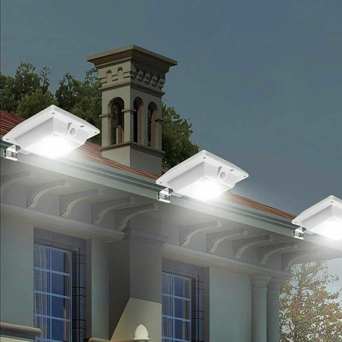 SnelShoppen - Solar Fence Lamp, 6 LED Waterproof Tuinverlichting, Gutter Lamp, Buitenverlichting, Tuinlamp, Veiligheid Verlichting, Decoratieve Lampen
