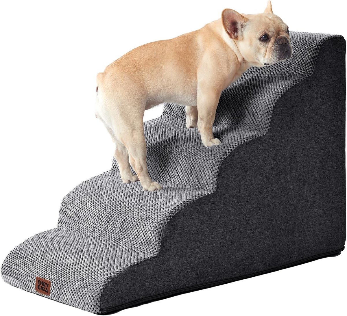 Honden Trappetje - Huisdier Trap - Hoge Meubels - Zachte Ondersteuning - 5 Treden - Grijs