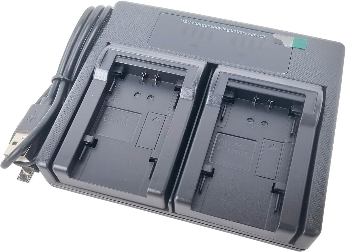 SnelShoppen - Dual USB Acculader voor JVC BN-VG121, BN-VG107, BN-VG108, BN-VG114, BN-VG138 Camera's - Snelle Oplader voor Video- en Fotocamera's