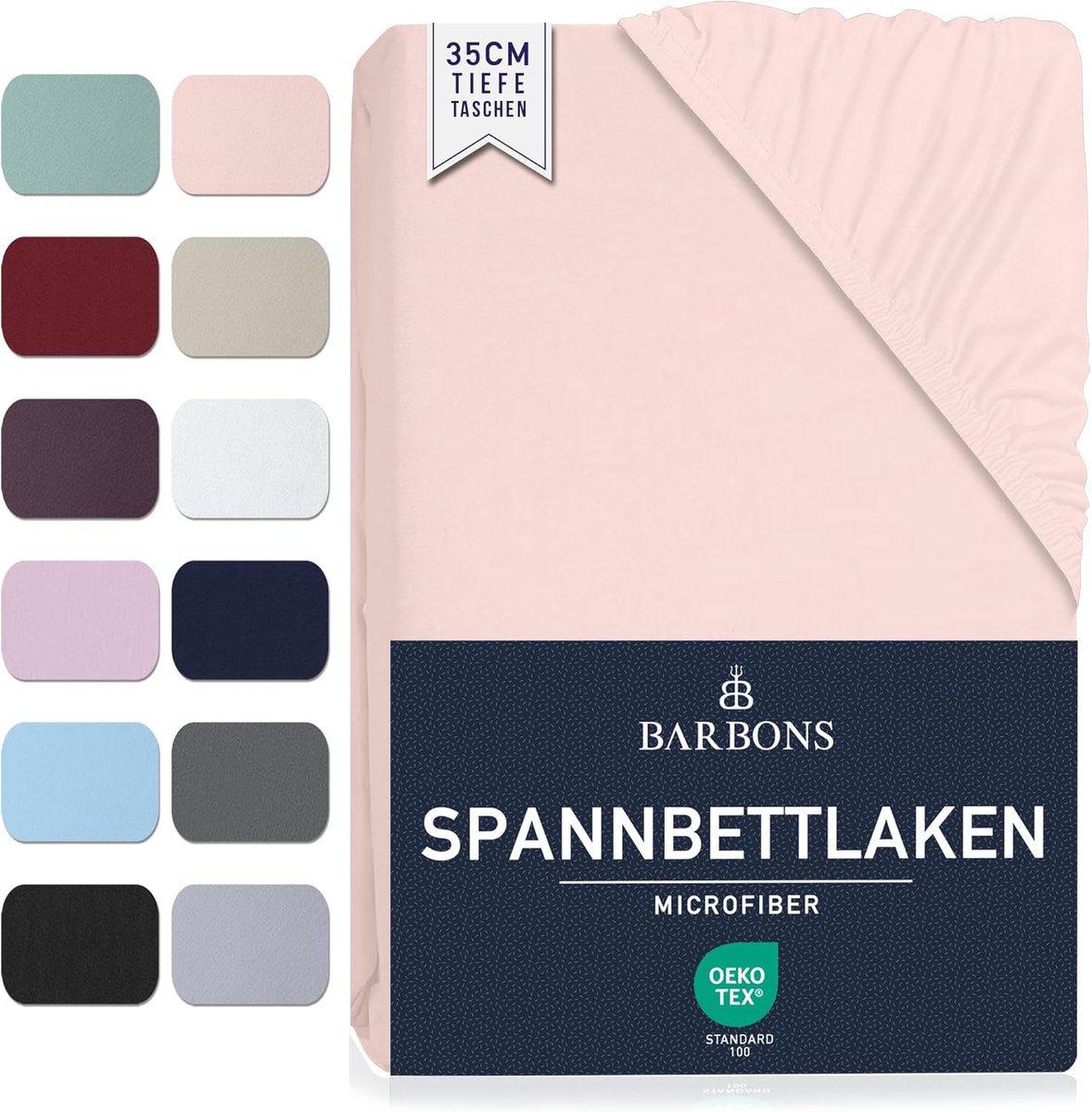 SnelShoppen - Fitted Sheet 90x200 cm - Brushed Microfiber Polyester - Hoekhoogte 35 cm - Zacht en Ademend - Oeko-Tex Gecertificeerd - Roze - Perfect v