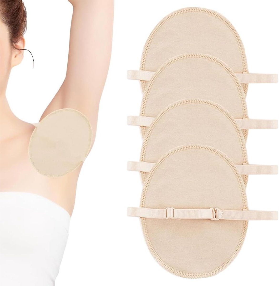 Zachte, ademende en sneldrogende absorberende okselpads voor optimale bescherming, 4 stuks