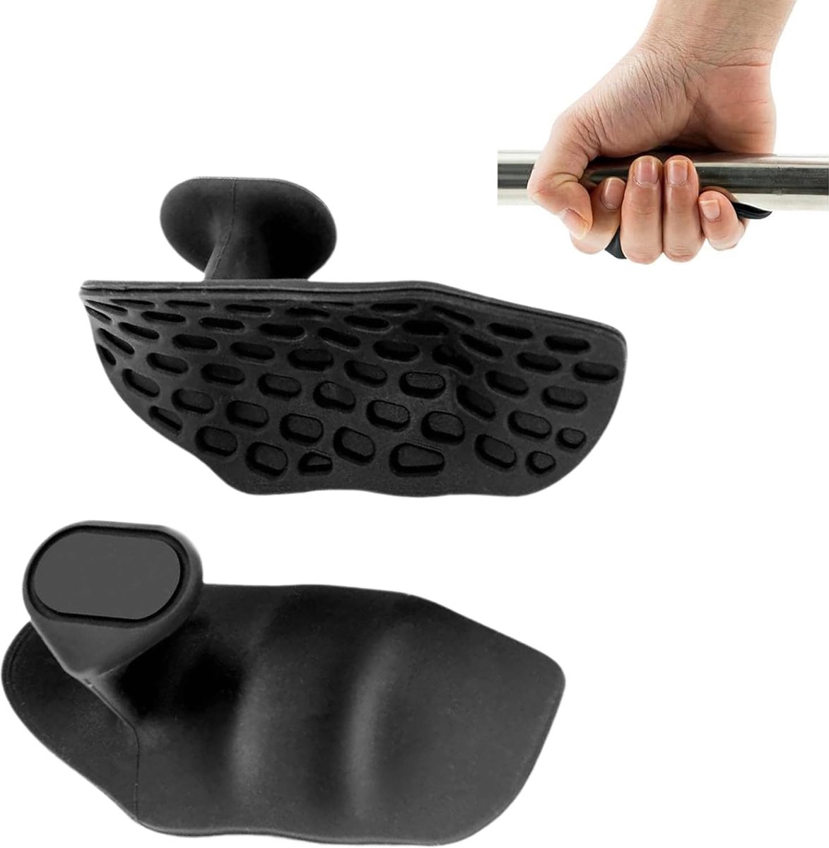 SnelShoppen - Dumbbell Pads Grip Cushion voor Fitness, Bodybuilding, Sterkte Training, Zwart, 1 Paar, Siliconen Handvatten, Verbeterde Grip, Antislip,