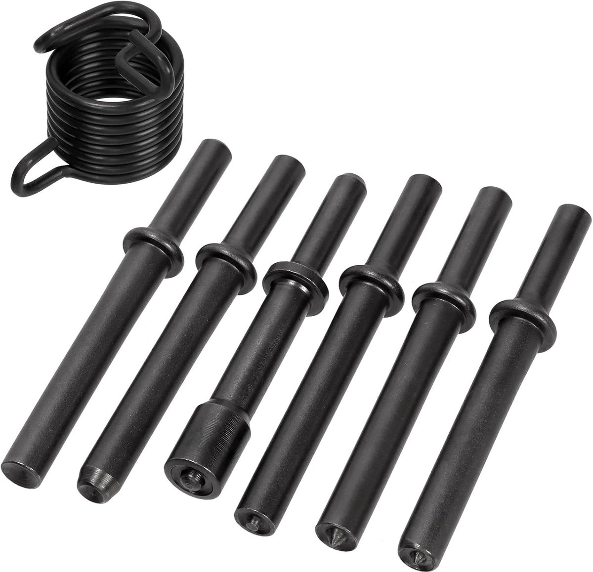 SnelShoppen - 7-delige Pneumatische Lucht Rivet Gereedschap Set - Carbon Staal Hamerkop, Inclusief 6 Chisels voor Holle & Massieve Rivets, Ideaal voor