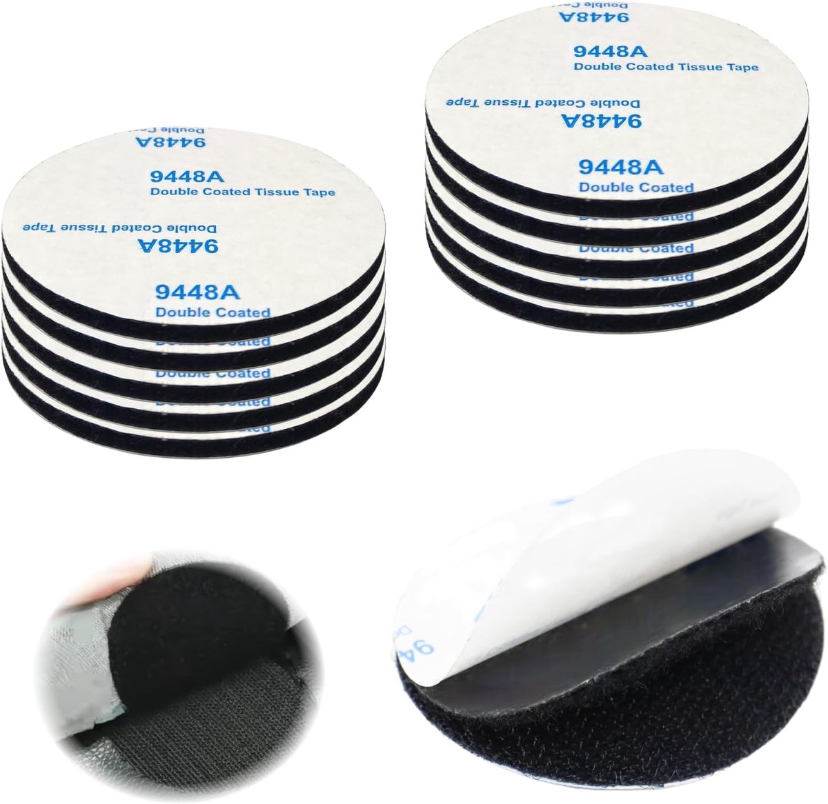 SnelShoppen - Double Sided Tape Extra Strong Zelfklevend Herbruikbaar Rond 5 cm - 10 Paar Haak en Lusschijven voor DIY, Thuis, Kantoor, Kabels, Organi