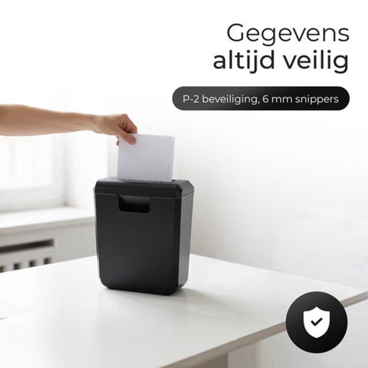 Papierversnipperaar – 10L – 5 A4 vellen – Creditcard Vernietiger – Zwart thumbnail 4