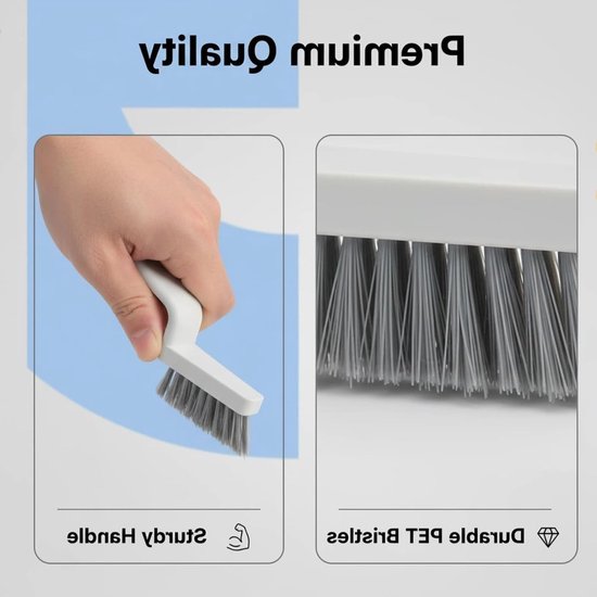 Voegenborstel Set - Voegenreiniger - Smal Schoonmaken - V-vormige Borstels - 4 Stuks - Wit Geel — afbeelding 4