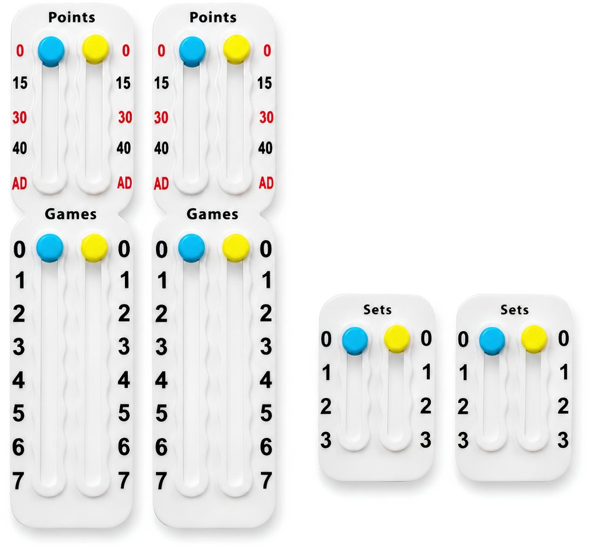 *** 2 stuks Puntenteller voor Tennis en Padel - Houd scores bij met gemak - Lichtgewicht makkelijk mee te neen in sporttas Heble® ***